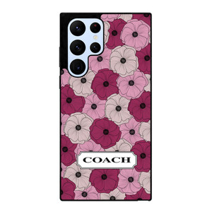 COACH NEW YORK LOGO PURPLE FLOWER Samsung Galaxy S22 Ultra Case Cover