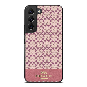 COACH NEW YORK LOGO PINK EMBLEM PATTERN Samsung Galaxy S22 Plus Case Cover