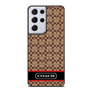 COACH NEW YORK BROWNLOGO PATTERN Samsung Galaxy S21 Ultra Case Cover