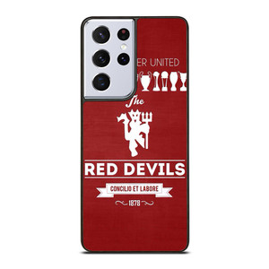 MANCHESTER UNITED FC LOGO FOOTBALL RED DEVILS Samsung Galaxy S21 Ultra Case Cover