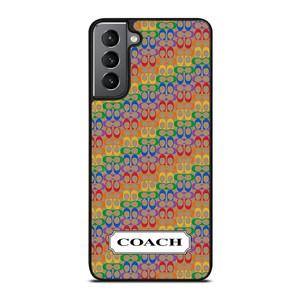 COACH NEW YORK LOGO PATTERN COLORFULI CONS Samsung Galaxy S21 Plus Case Cover