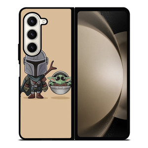 BABY YODA AND MANDALORIAN STAR WARS CUTE Samsung Galaxy Z Fold 5 Case Cover BABY YODA AND MANDALORIAN STAR WARS CUTE Samsung Galaxy Z Fold 5 Case Cover