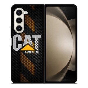 CATERPILLAR TRACTOR LOGO YELLOW METAL TRIPE Samsung Galaxy Z Fold 5 Case Cover