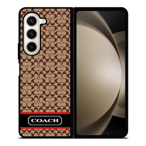 COACH NEW YORK BROWNLOGO PATTERN Samsung Galaxy Z Fold 5 Case Cover