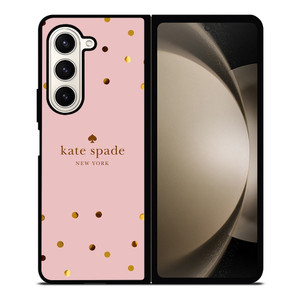 KATE SPADE NEW YORK LOGO PINK GOLDEN POLKADOTS Samsung Galaxy Z Fold 5 Case Cover