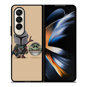 BABY YODA AND MANDALORIAN STAR WARS CUTE Samsung Galaxy Z Fold 4 Case Cover BABY YODA AND MANDALORIAN STAR WARS CUTE Samsung Galaxy Z Fold 4 Case Cover