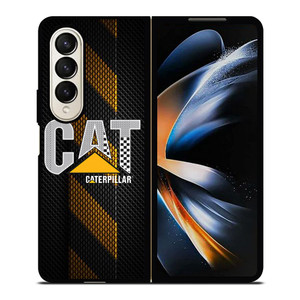 CATERPILLAR TRACTOR LOGO YELLOW METAL TRIPE Samsung Galaxy Z Fold 4 Case Cover
