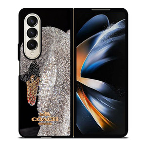 COACH NEW YORK LOGO DIAMOND SWAN Samsung Galaxy Z Fold 4 Case Cover