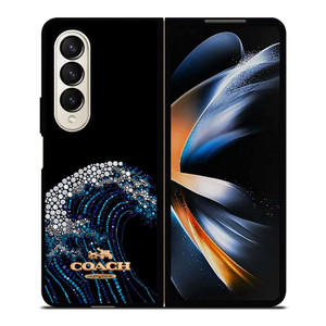 COACH NEW YORK LOGO DIAMOND WAVE Samsung Galaxy Z Fold 4 Case Cover