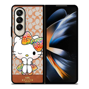 COACH NEW YORK LOGO HELLO KITTY Samsung Galaxy Z Fold 4 Case Cover