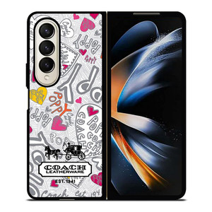COACH NEW YORK LOGO POPPY COLORFUL Samsung Galaxy Z Fold 4 Case Cover