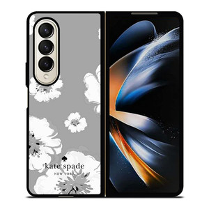 KATE SPADE NEW YORK LOGO FLORAL GRAY Samsung Galaxy Z Fold 4 Case Cover KATE SPADE NEW YORK LOGO FLORAL GRAY Samsung Galaxy Z Fold 4 Case Cover