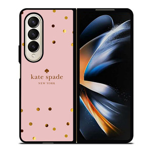 KATE SPADE NEW YORK LOGO PINK GOLDEN POLKADOTS Samsung Galaxy Z Fold 4 Case Cover KATE SPADE NEW YORK LOGO PINK GOLDEN POLKADOTS Samsung Galaxy Z Fold 4 Case Cover