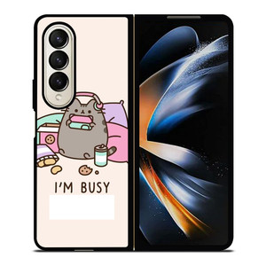 PUSHEEN CAT I'M BUSY Samsung Galaxy Z Fold 4 Case Cover PUSHEEN CAT I'M BUSY Samsung Galaxy Z Fold 4 Case Cover