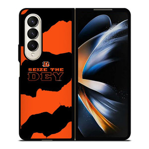 SEIZE THE DEY CINCINNATI BENGALS LOGO FOOTBALL TEAM Samsung Galaxy Z Fold 4 Case Cover