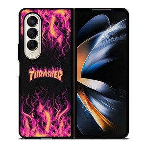 THRASHER FLAME SKATEBOARD MAGAZINE Samsung Galaxy Z Fold 4 Case Cover