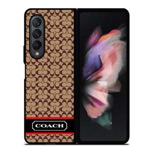 COACH NEW YORK BROWNLOGO PATTERN Samsung Galaxy Z Fold 3 Case Cover