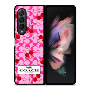 COACH NEW YORK LOGO CHERRY ICON Samsung Galaxy Z Fold 3 Case Cover