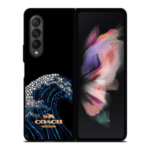 COACH NEW YORK LOGO DIAMOND WAVE Samsung Galaxy Z Fold 3 Case Cover