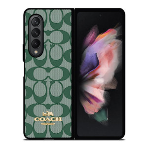 COACH NEW YORK LOGO GREEN ICONS Samsung Galaxy Z Fold 3 Case Cover