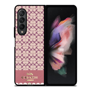 COACH NEW YORK LOGO PINK EMBLEM PATTERN Samsung Galaxy Z Fold 3 Case Cover