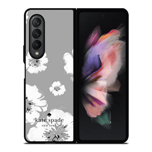 KATE SPADE NEW YORK LOGO FLORAL GRAY Samsung Galaxy Z Fold 3 Case Cover