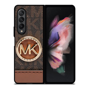 MICHAEL KORS LOGO MK WALLET BROWN Samsung Galaxy Z Fold 3 Case Cover