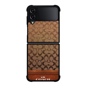 COACH NEW YORK ICON BROWN LOGO Samsung Galaxy Z Flip 4 Case Cover COACH NEW YORK ICON BROWN LOGO Samsung Galaxy Z Flip 4 Case Cover