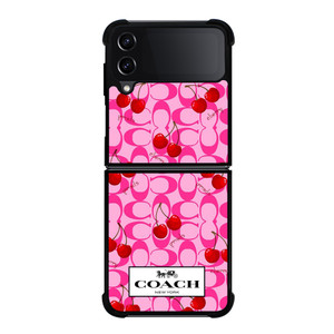 COACH NEW YORK LOGO CHERRY ICON Samsung Galaxy Z Flip 4 Case Cover COACH NEW YORK LOGO CHERRY ICON Samsung Galaxy Z Flip 4 Case Cover