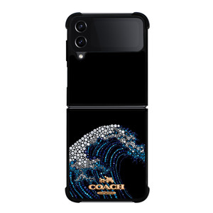COACH NEW YORK LOGO DIAMOND WAVE Samsung Galaxy Z Flip 4 Case Cover