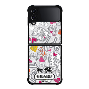 COACH NEW YORK LOGO POPPY COLORFUL Samsung Galaxy Z Flip 4 Case Cover