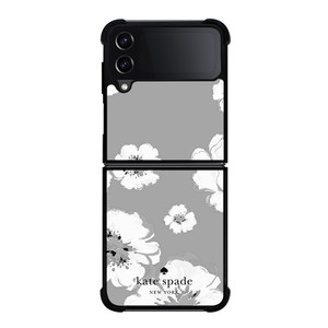 KATE SPADE NEW YORK LOGO FLORAL GRAY Samsung Galaxy Z Flip 4 Case Cover KATE SPADE NEW YORK LOGO FLORAL GRAY Samsung Galaxy Z Flip 4 Case Cover