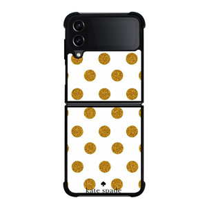 KATE SPADE NEW YORK LOGO GOLDEN POLKADOTS Samsung Galaxy Z Flip 4 Case Cover KATE SPADE NEW YORK LOGO GOLDEN POLKADOTS Samsung Galaxy Z Flip 4 Case Cover