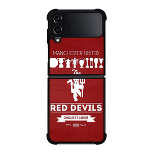 MANCHESTER UNITED FC LOGO FOOTBALL RED DEVILS Samsung Galaxy Z Flip 4 Case Cover