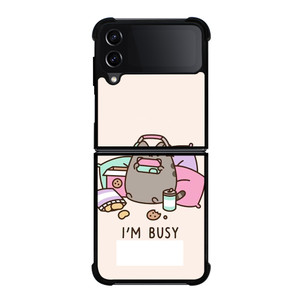 PUSHEEN CAT I'M BUSY Samsung Galaxy Z Flip 4 Case Cover PUSHEEN CAT I'M BUSY Samsung Galaxy Z Flip 4 Case Cover
