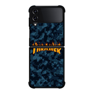 THRASHER SKATEBOARD CAMO BLUE Samsung Galaxy Z Flip 4 Case Cover THRASHER SKATEBOARD CAMO BLUE Samsung Galaxy Z Flip 4 Case Cover