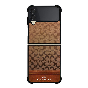 COACH NEW YORK ICON BROWN LOGO Samsung Galaxy Z Flip 3 Case Cover