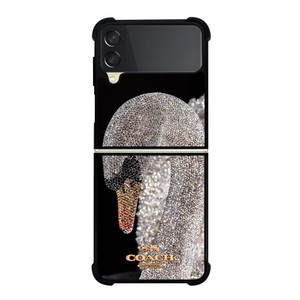 COACH NEW YORK LOGO DIAMOND SWAN Samsung Galaxy Z Flip 3 Case Cover