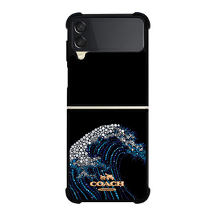 COACH NEW YORK LOGO DIAMOND WAVE Samsung Galaxy Z Flip 3 Case Cover