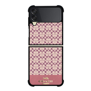 COACH NEW YORK LOGO PINK EMBLEM PATTERN Samsung Galaxy Z Flip 3 Case Cover