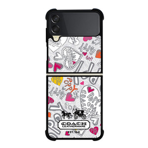 COACH NEW YORK LOGO POPPY COLORFUL Samsung Galaxy Z Flip 3 Case Cover