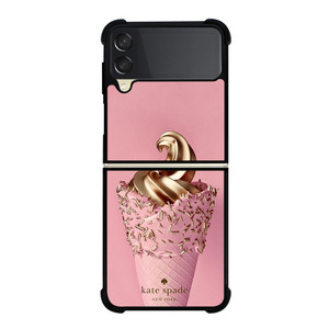 KATE SPADE NEW YORK LOGO GOLDEN ICE CREAM Samsung Galaxy Z Flip 3 Case Cover KATE SPADE NEW YORK LOGO GOLDEN ICE CREAM Samsung Galaxy Z Flip 3 Case Cover