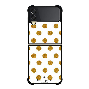 KATE SPADE NEW YORK LOGO GOLDEN POLKADOTS Samsung Galaxy Z Flip 3 Case Cover KATE SPADE NEW YORK LOGO GOLDEN POLKADOTS Samsung Galaxy Z Flip 3 Case Cover
