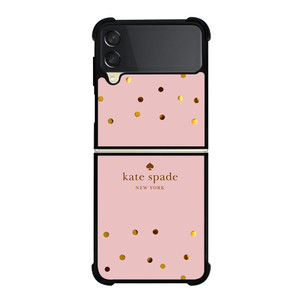 KATE SPADE NEW YORK LOGO PINK GOLDEN POLKADOTS Samsung Galaxy Z Flip 3 Case Cover KATE SPADE NEW YORK LOGO PINK GOLDEN POLKADOTS Samsung Galaxy Z Flip 3 Case Cover