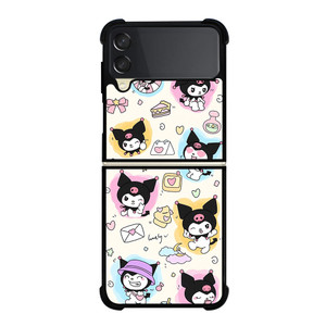 KUROMI SANRIO CARTOON KAWAII Samsung Galaxy Z Flip 3 Case Cover KUROMI SANRIO CARTOON KAWAII Samsung Galaxy Z Flip 3 Case Cover
