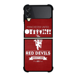 MANCHESTER UNITED FC LOGO FOOTBALL RED DEVILS Samsung Galaxy Z Flip 3 Case Cover