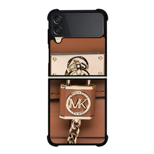 MICHAEL KORS LOGO MK PADLOCK BROWN Samsung Galaxy Z Flip 3 Case Cover