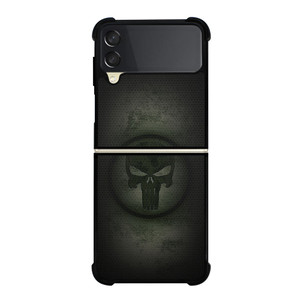 PUNISHER LOGO METAL CARBON Samsung Galaxy Z Flip 3 Case Cover