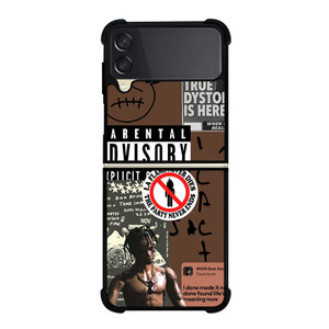 TRAVIS SCOTT RAPPER PARENTAL ADVISORY Samsung Galaxy Z Flip 3 Case Cover