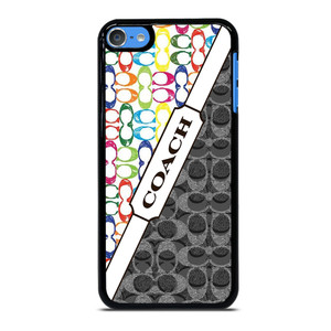 COACH NEW YORK LOGO COLORFULL BLACK ICON iPod Touch 7 Case